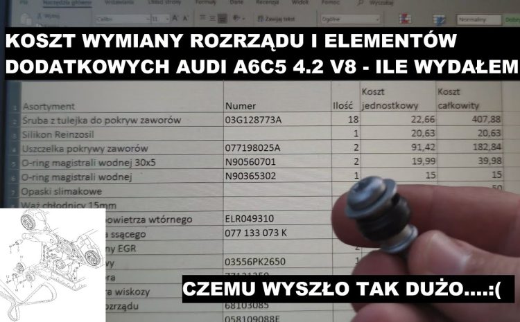 Audi A6C5 koszt wymiany rozrządu ile kosztuje wymiana rozrządu w Audi A6C5 S6C5 4.2 podsumowanie